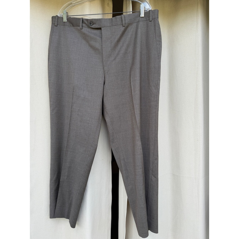 Peter Millar Mens Grey Wool Blend Flat Front Dress Pants Trousers 40R 40x30.5
